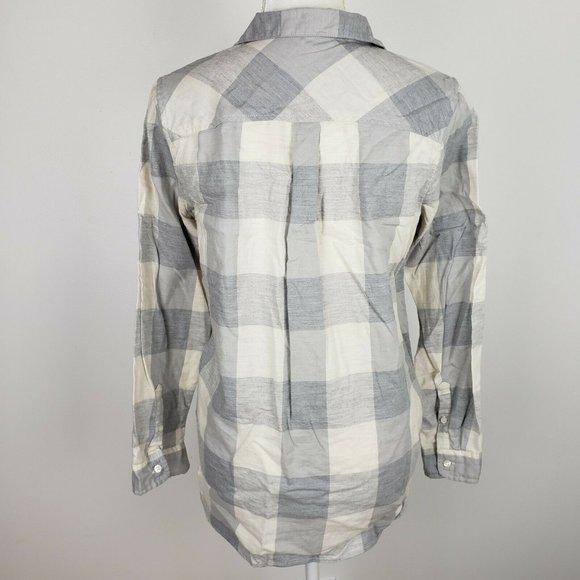 J. Crew Gray Plaid Flannel Long Sleeve - Picture 5 of 7